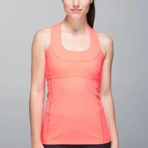 lululemon peach racerback workout tank top size 6
